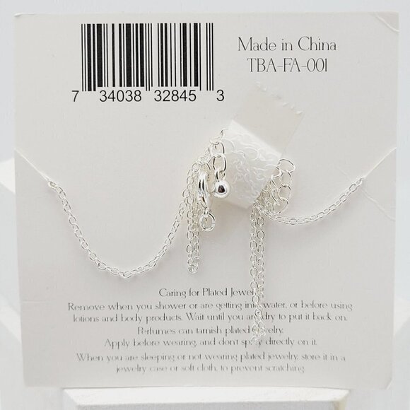 The 2Bandits Athens Iridescent Faux Opal Bar Necklace Silver Tone Minimalist New - Picture 4 of 4